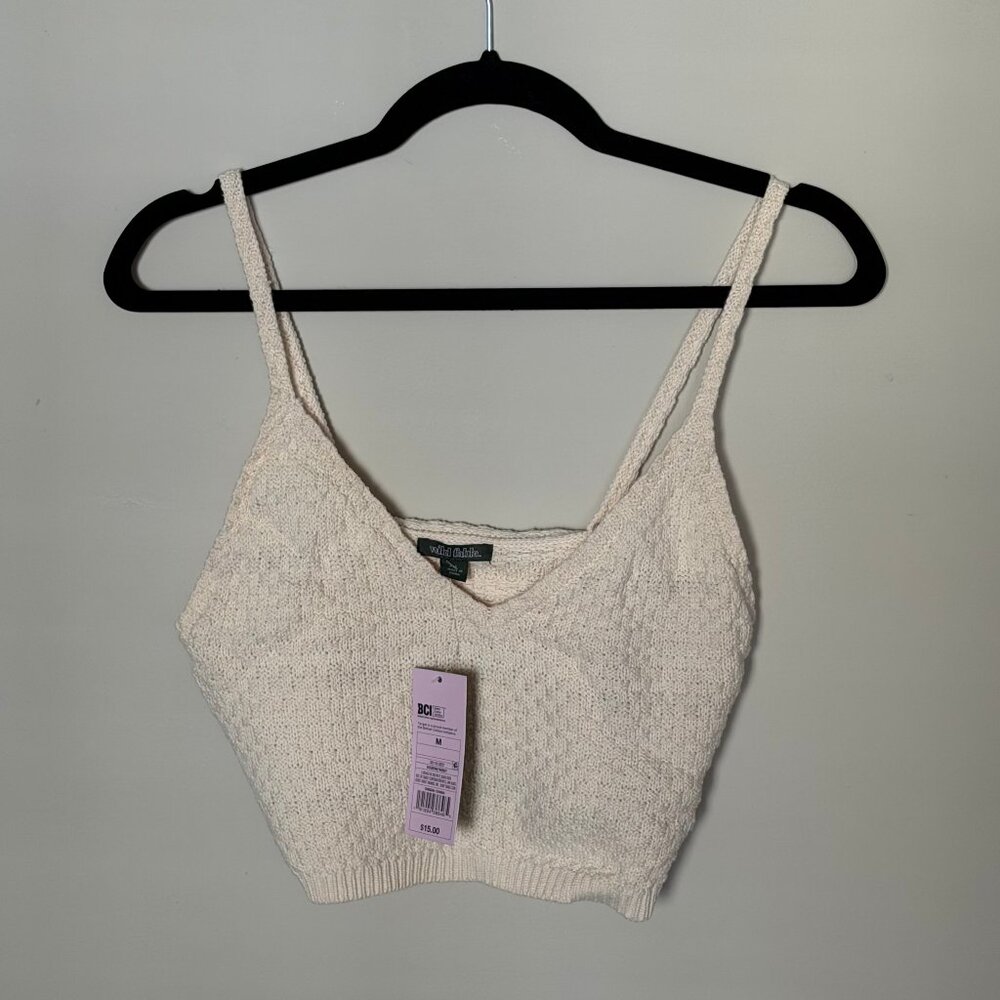 Wild Fable Crochet White Top NWT M